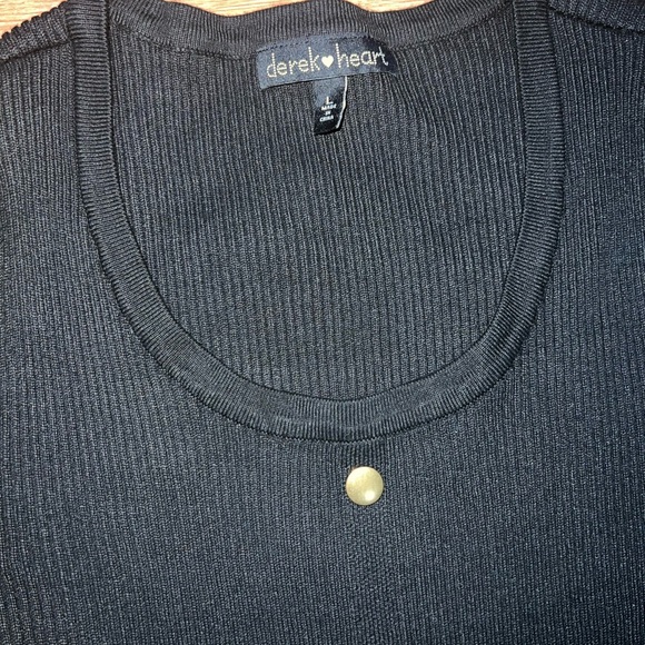 Derek Heart Black Long Sleeve Dress with Gold Buttons Detail - Picture 3 of 6
